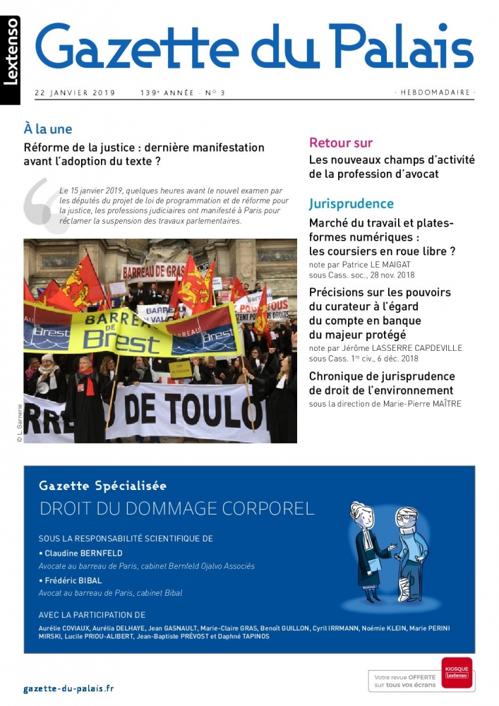 CHRONIQUE DE JURISPRUDENCE DE DROIT DE L’ENVIRONNEMENT – LA GAZETTE DU PALAIS